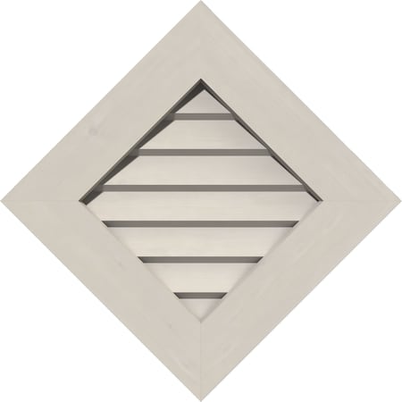 Ekena Millwork Diamond Gable Vent Non-Functional, Western Red Cedar Gable Vent w/Decorative Face Frame, 22"W x 22"H GVWDI22X2202SDPWR